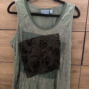 Simply Vera Vera Wang Green Graphic Sleeveless Tank Top